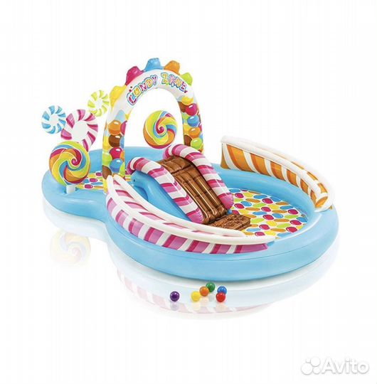 Детский надувной бассейн с горкой
