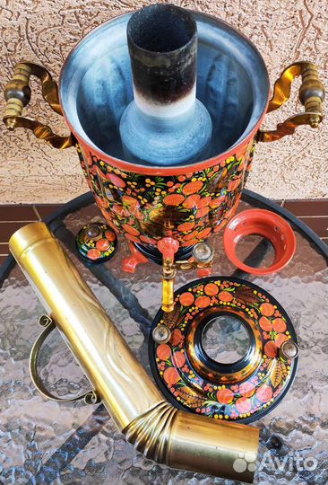 Самовар с росписью 5л. на дровах