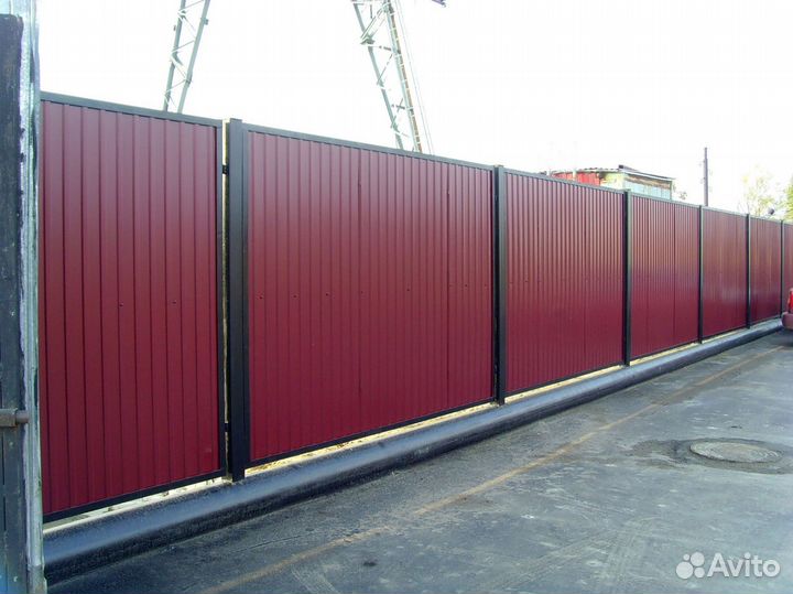 Заборы с калиткой 3D под заказ 3м