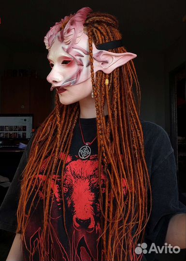 Карнавальная маска демон сатир эльф рога Хеллоуин