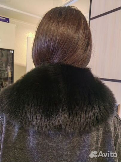 Меховой воротник песец бу