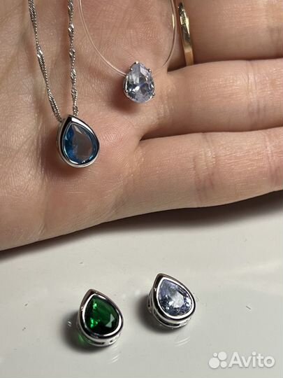 Серебряная подвеска капля