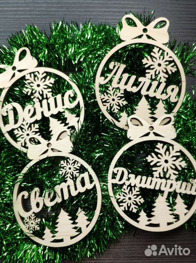 Ёлочные шары именные, ёлочный шарик
