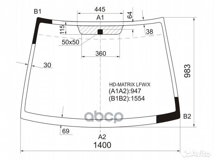 Стекло лобовое hyundai matrix/lavita 01-10 HD-M