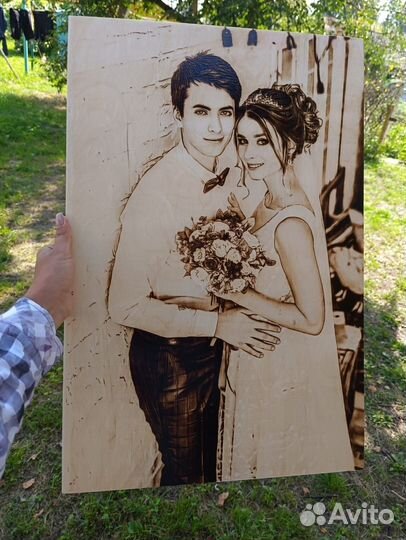 Выжигание портретов на дереве по фото