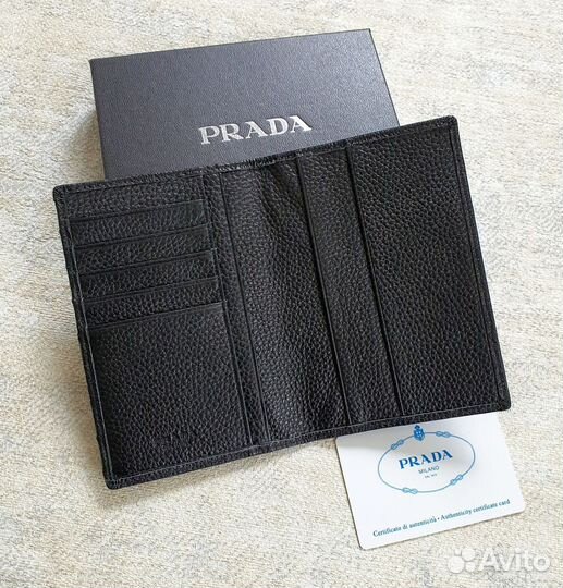 Обложка на паспорт Prada натуральная кожа