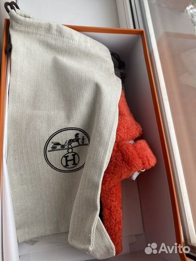 Меховые тапочки Hermes