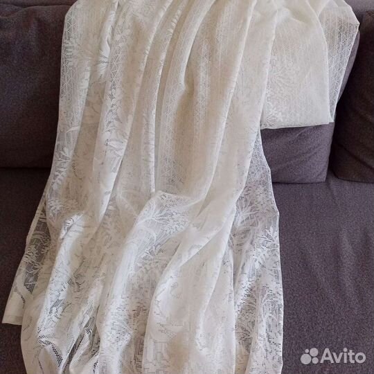 Тюль белый б/у