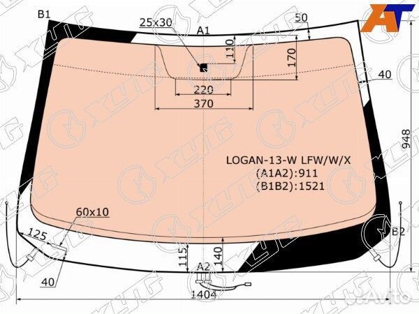 Стекло лобовое renault logan stepway