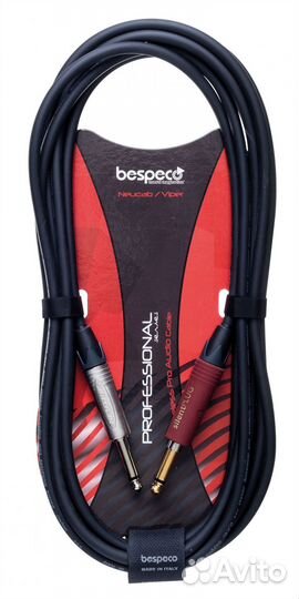 Кабель гитарный Bespeco NC300SL (прямой/прямой) 3 m