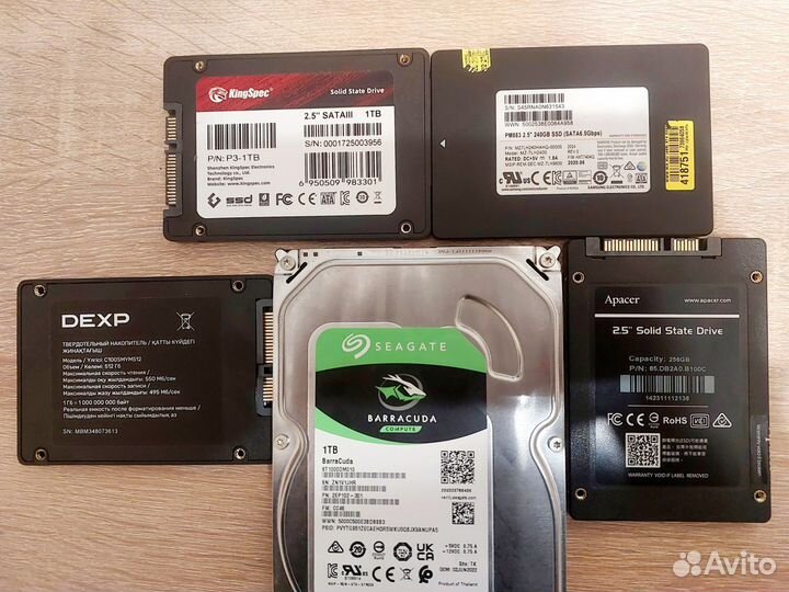 SSD 1TB/SSD 512GB / HDD 1TB / SSD 256 / SSD 240