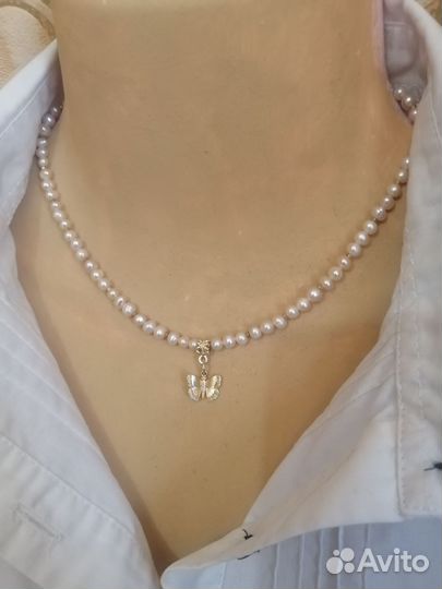 Чокер, ожерелье из жемчуга натурального