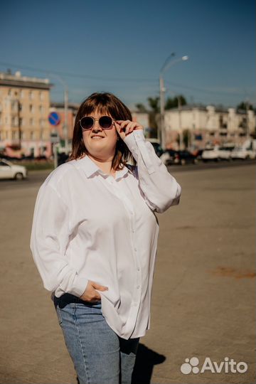 Рубашка белая, размер от 50 до 66