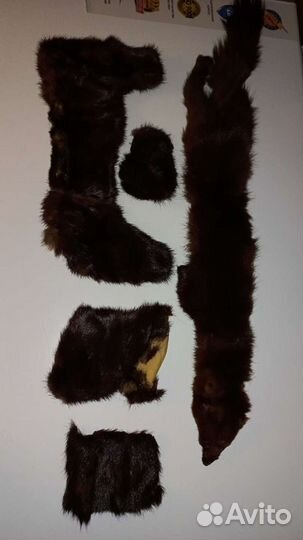 Шкурка и кусочки норки