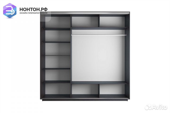 Шкаф-купе 3-х дверный Нонтон фото №1018 / венге