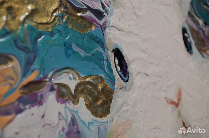 Кролик символ 2023 года картина акрилом