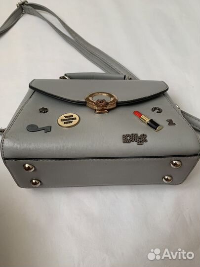 Женская сумка через плечо, серая 17*22