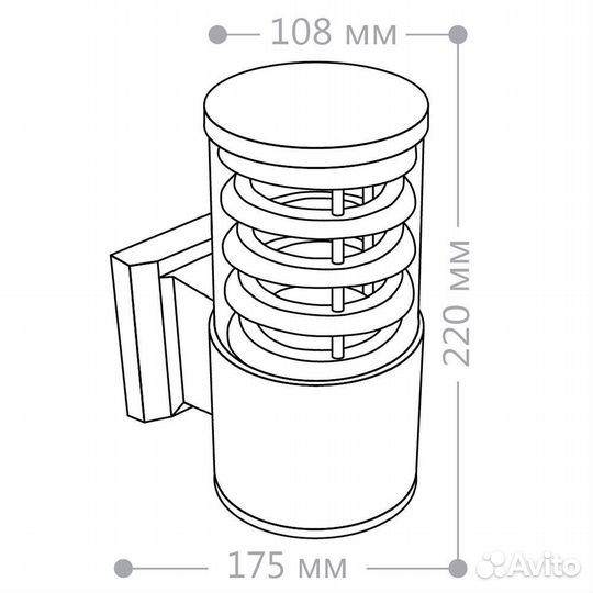 Светильник на стену DH0801 серый 06301 IP54