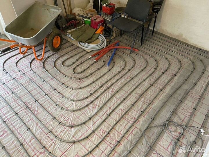 Монтаж тёплых полов, установка системы отопления