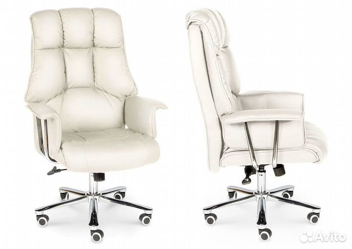 Кресло Президент (до 150 кг.) бежевая кожа