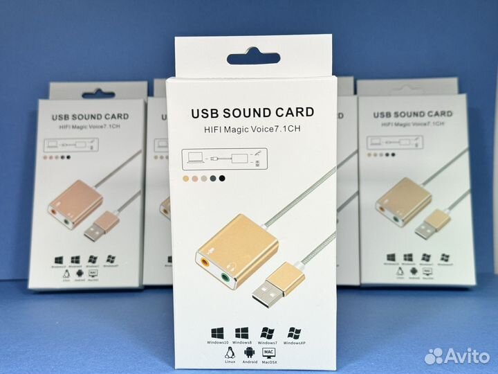 Звуковая карта USB микрофон, наушники для пк