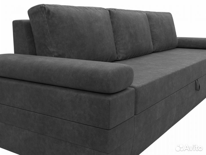 Диван прямой Канкун, велюр, brut 16 темно-серый