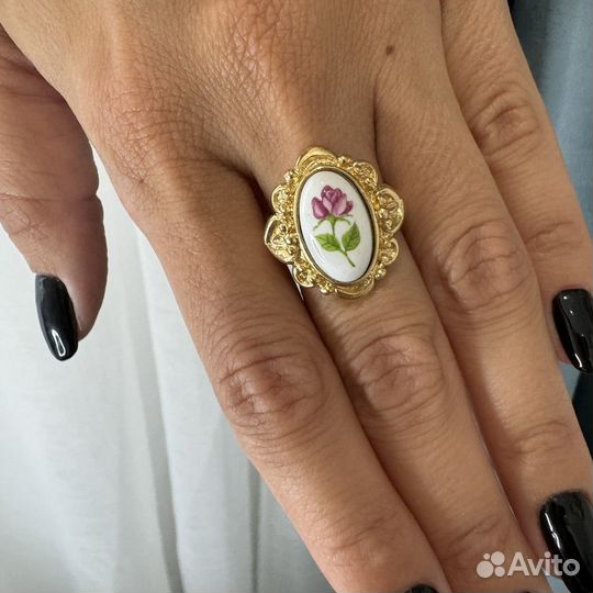 Винтажное кольцо роза avon,сша