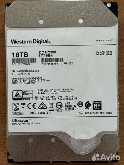 Жесткий диск WD Ultrastar DC HC550 18Tb