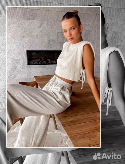 Льняной костюм женский