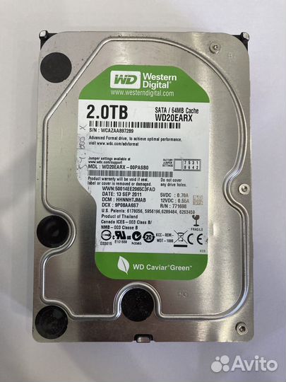 Жеский диск 2 TB HDD 3,5