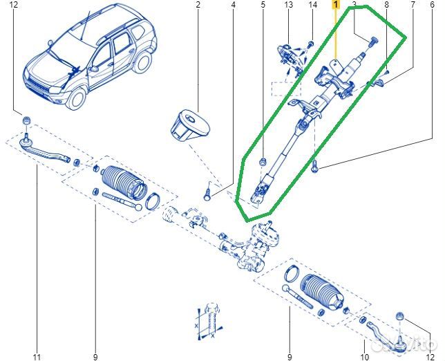 Рулевая колонка Renault Duster HSM H4M430 2019