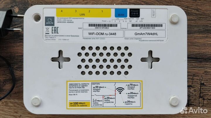 Роутер wi-fi Netgear N300 jwnr2000-4emrus