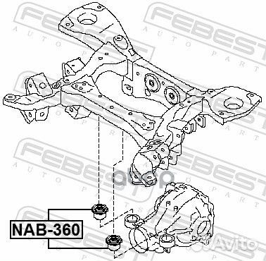 Сайлентблок балки моста зад прав лев Febest 547
