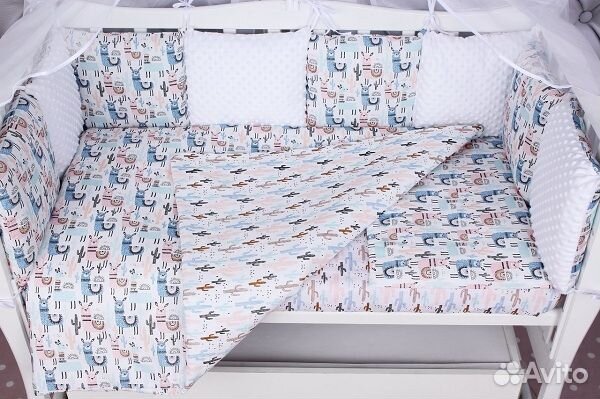 Бортики в кроватку AmaroBaby ламы