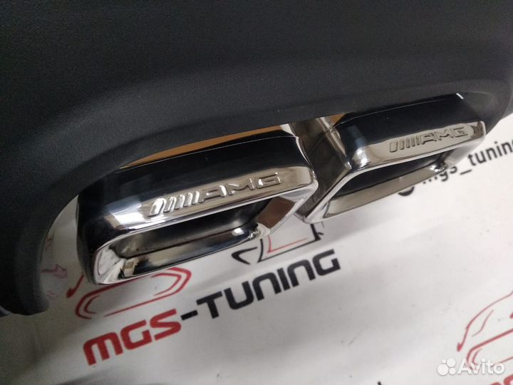 Диффузор с насадками S63 AMG Mercedes s-class w221