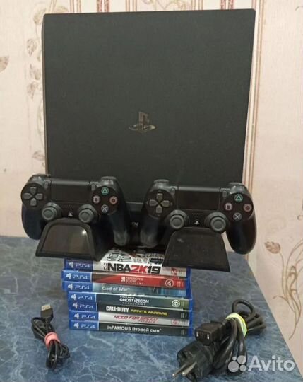 Sony playstation 4 pro с играми на дисках