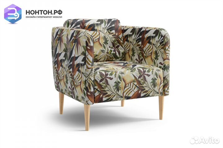 Кресло Райдо бежевое с принтом