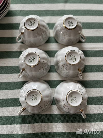 Сервиз чайный Дулёво Малиновые астры, 1958-59 гг