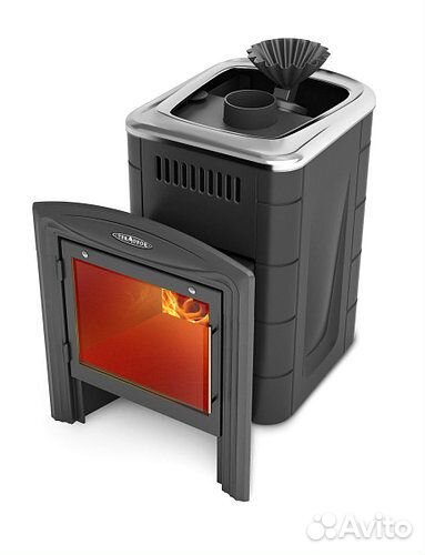 Печь банная Гейзер Мини 2016 Inox Витра зк антрац