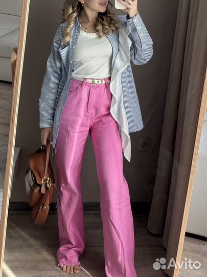 Джинсы женские розовые