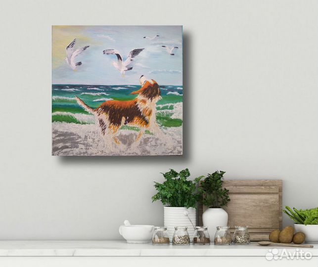 Картина маслом на холсте море