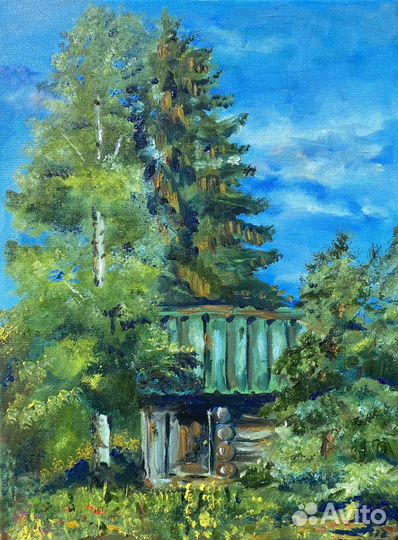 Картина маслом, «Банька», 30*40