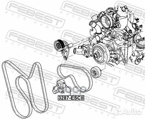 Ролик натяжной ремня кондиционера cadillac esca