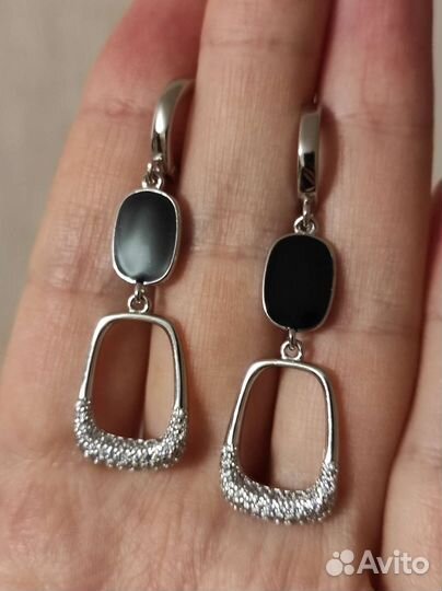 Стильные и лёгкие серьги Серебро 925