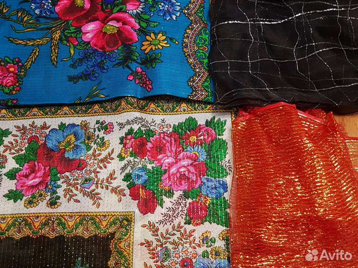 Отрез ткани СССР, полотенце, платки, канва