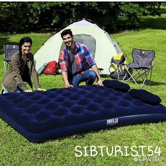 Надувной матрас двухместный с насосом и подушки
