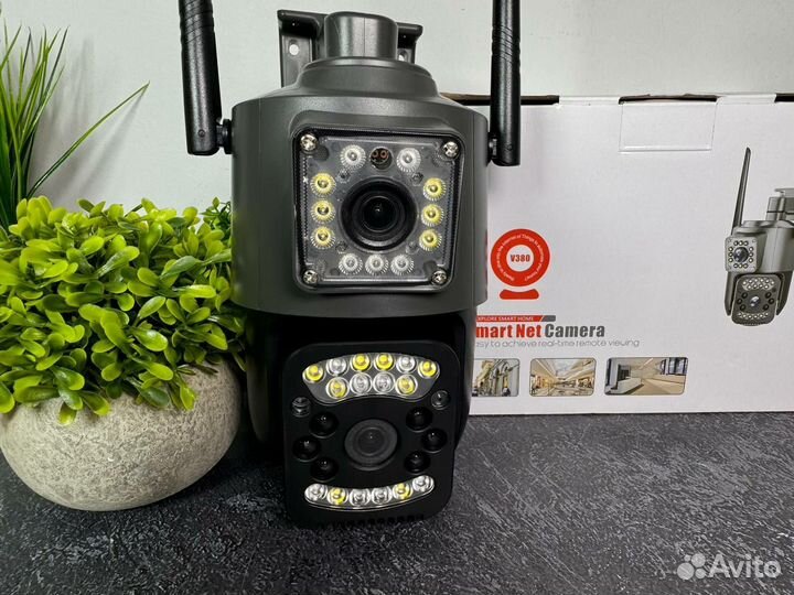 Камера видеонаблюдения уличная 4g двойная новая
