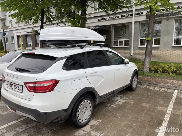 Автобокс Магнум 390 белый карбон на Vesta SW