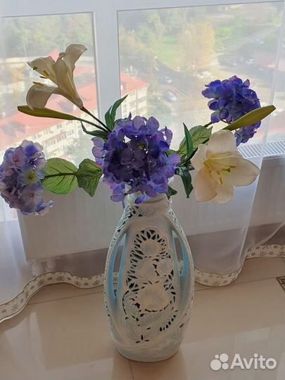 Ваза напольная керамическая ажурная