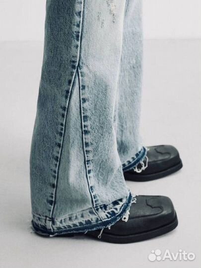 Джинсы zara flared zip